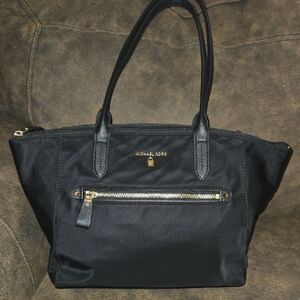 Michael Kors Black Nylon Tote with Gold Accents With Feet